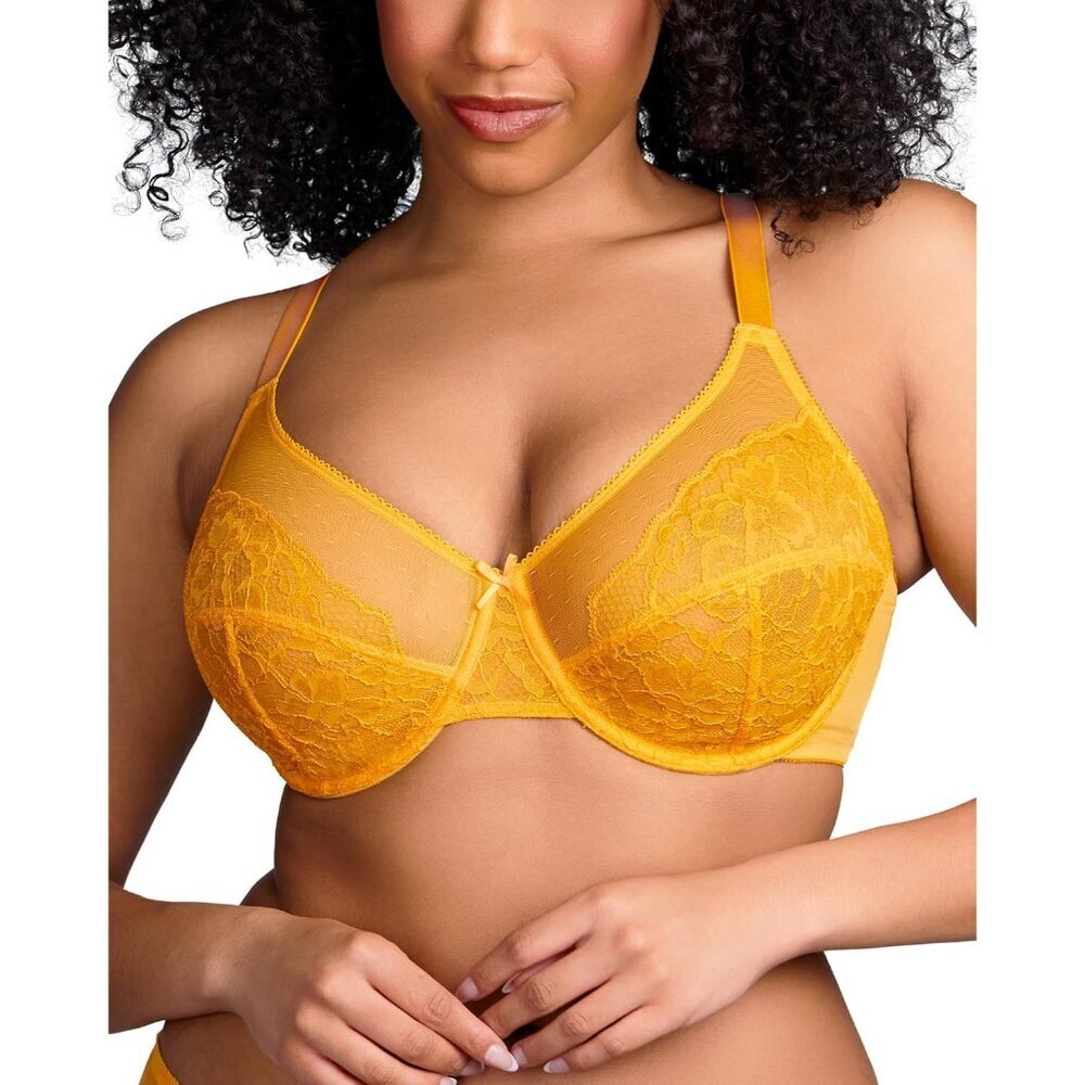 Lace Minimizer Bra Full Coverage Underwire Plus Size Floral Support Women